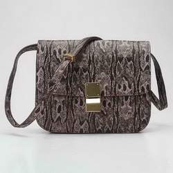 Celine Classic Box Small Flap Bag 80077 Coffee Snake Pattern - Click Image to Close