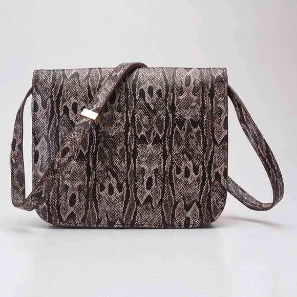 Celine Classic Box Small Flap Bag 80077 Coffee Snake Pattern