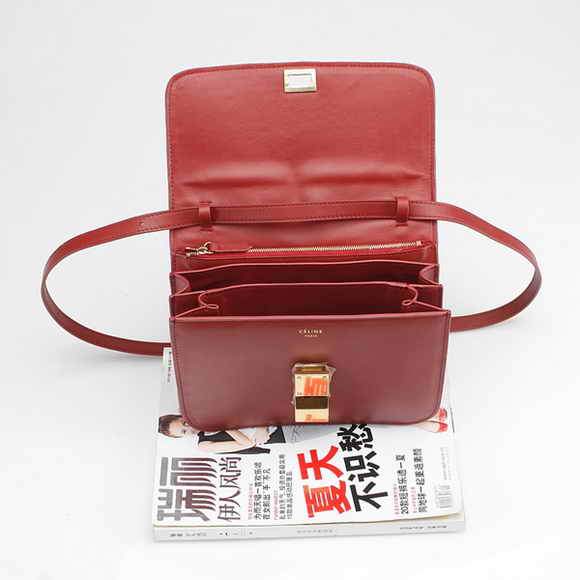 Celine Classic Box Small Flap Bag 80077 Maroon - Click Image to Close