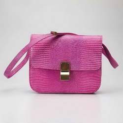 Celine Classic Box Small Flap Bag 80077 Pink Lizard Leather - Click Image to Close