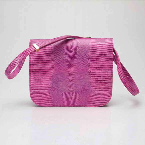 Celine Classic Box Small Flap Bag 80077 Pink Lizard Leather