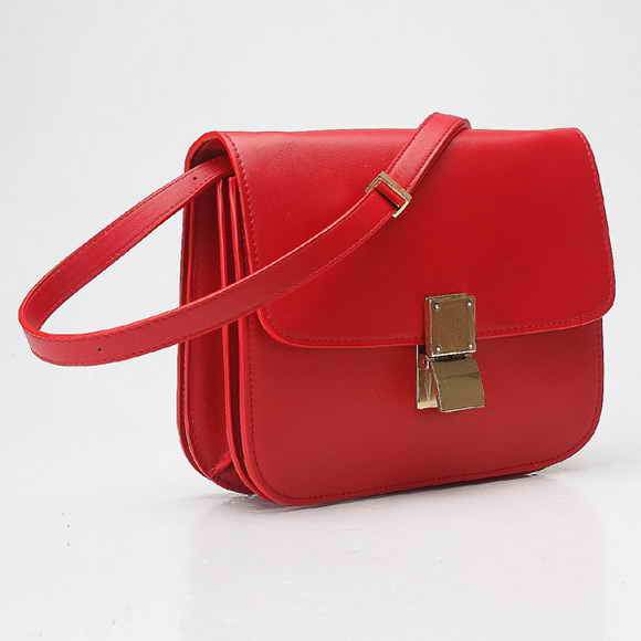 Celine Classic Box Small Flap Bag 80077 Dark Red - Click Image to Close