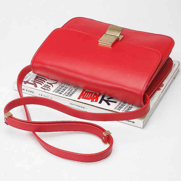 Celine Classic Box Small Flap Bag 80077 Dark Red