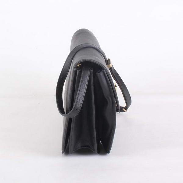 Celine Classic Lambskin Large Box Bag Calf Leather 80088 Black - Click Image to Close