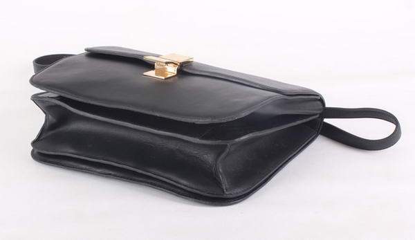 Celine Classic Lambskin Large Box Bag Calf Leather 80088 Black