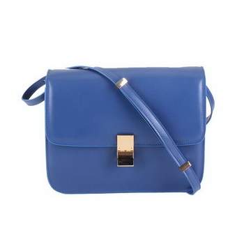 Celine Classic Lambskin Large Box Bag Calf Leather 80088 Blue