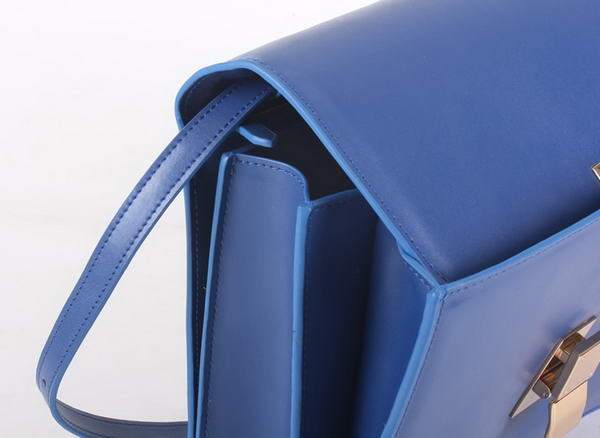 Celine Classic Lambskin Large Box Bag Calf Leather 80088 Blue - Click Image to Close