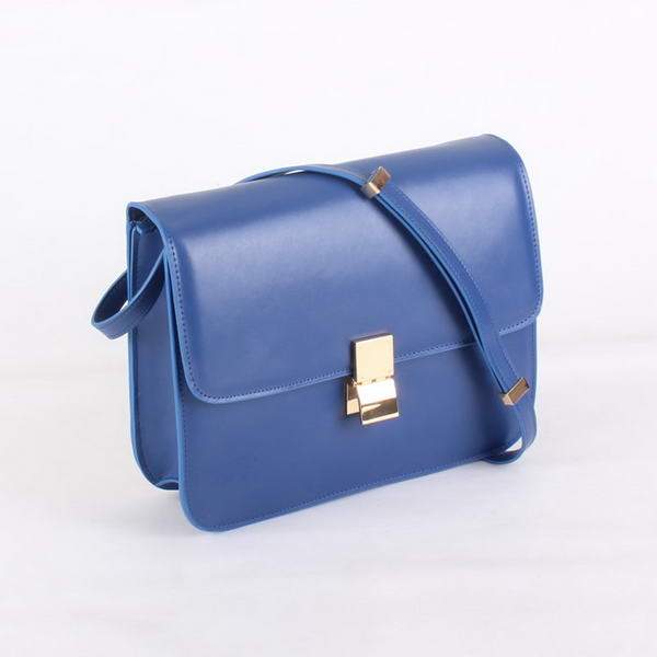 Celine Classic Lambskin Large Box Bag Calf Leather 80088 Blue