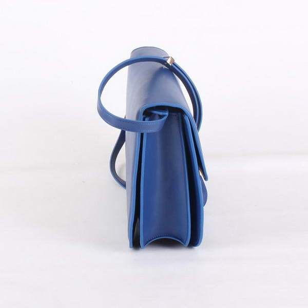 Celine Classic Lambskin Large Box Bag Calf Leather 80088 Blue - Click Image to Close
