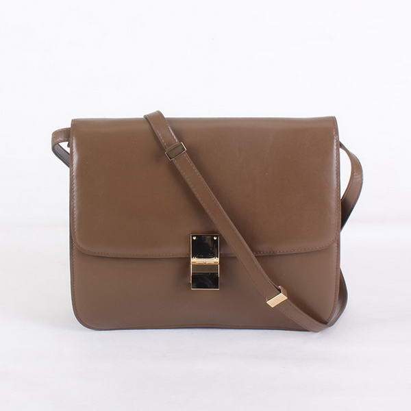 Celine Classic Lambskin Large Box Bag Calf Leather 80088 Brown