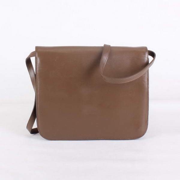 Celine Classic Lambskin Large Box Bag Calf Leather 80088 Brown - Click Image to Close