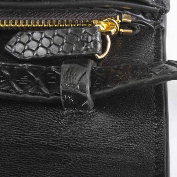 Celine Classic Small Box Flap Bag  80077 Black Snake Veins