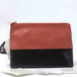 Celine Solo Bi Color Clutch Lambskin Bag - 8821 Black and Brown