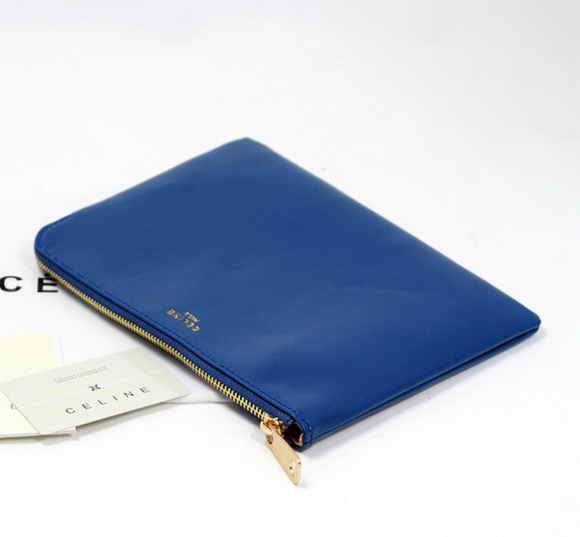 Celine Solo Bi Color Clutch Lambskin Bag - 8821 Blue