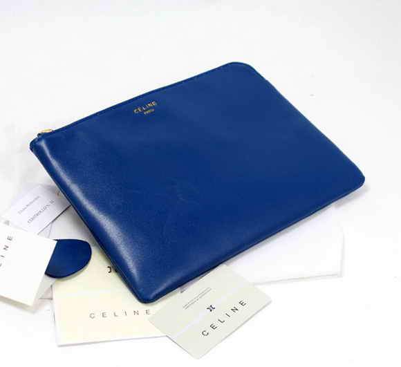 Celine Solo Bi Color Clutch Lambskin Bag - 8821 Blue - Click Image to Close
