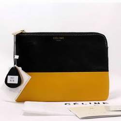 Celine Solo Bi Color Clutch Lambskin Bag - 8821 Yellow and Black