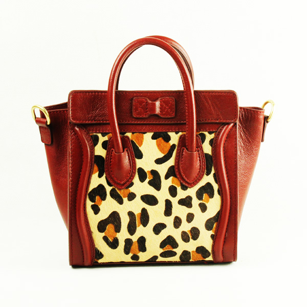 Celine Luggage Bag Nano 20cm - 98168 Coffee Leopard Leather - Click Image to Close