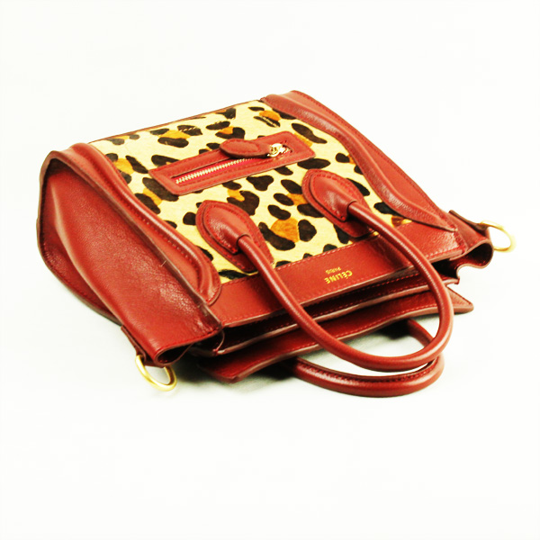 Celine Luggage Bag Nano 20cm  - 98168 Coffee Leopard Leather