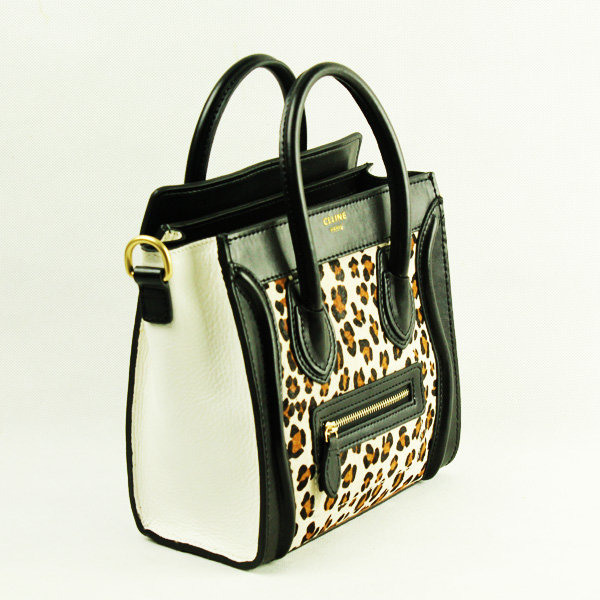 Celine Luggage Bag Nano 20cm - 98168 White Leopard - Click Image to Close