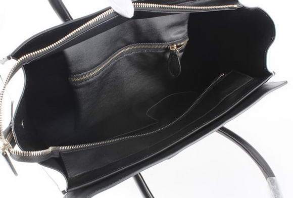 Celine Luggage Mini 33cm Tote Leather Bag - 98170 Black with Hair - Click Image to Close