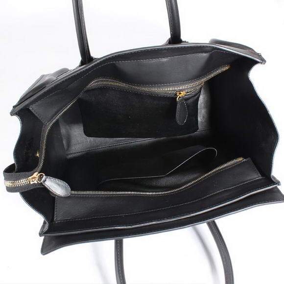 Celine Luggage Mini 33cm Tote Leather Bag - 98170 Black Croco Leather