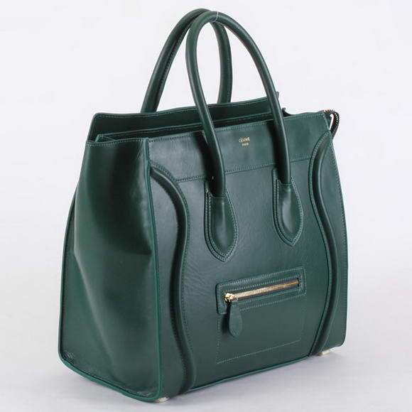 Celine Luggage Mini 33cm Tote Leather Bag - 98170 Atrovirens