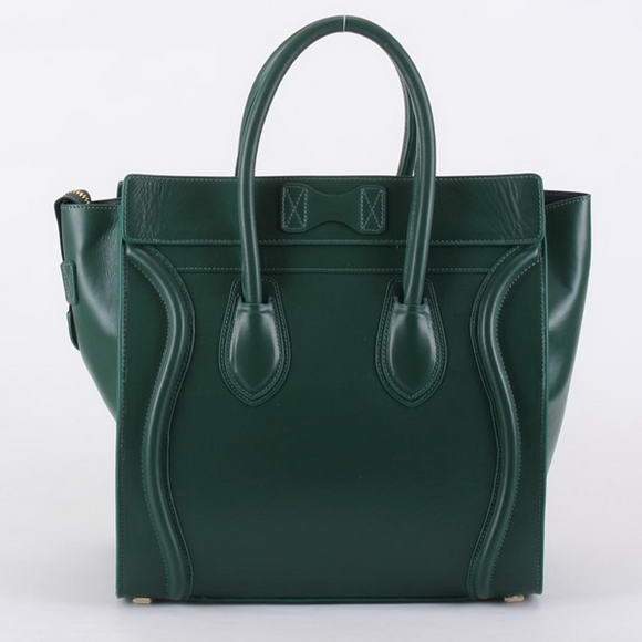 Celine Luggage Mini 33cm Tote Leather Bag - 98170 Atrovirens