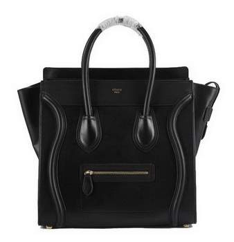 Celine Luggage Mini 33cm Tote Leather Bag - 98170 Black Leather