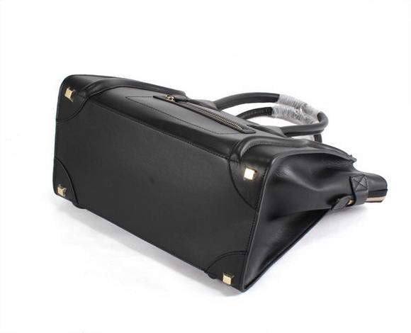 Celine Luggage Mini 33cm Tote Leather Bag - 98170 Black Leather