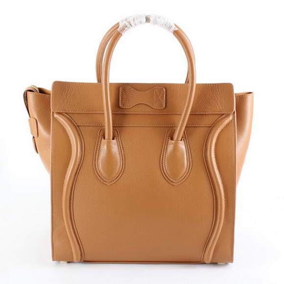Celine Luggage Mini 33cm Tote Leather Bag - 98170 Light Coffee Calf Leather - Click Image to Close