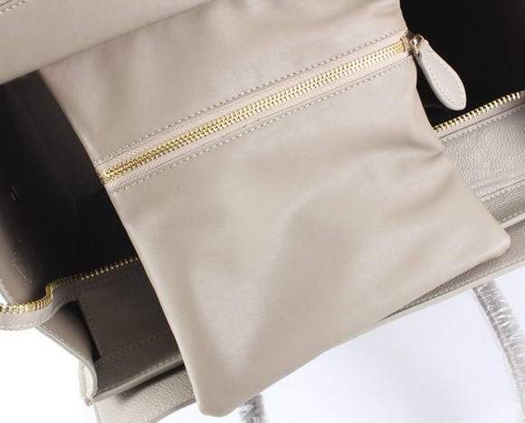 Celine Luggage Mini 33cm Tote Leather Bag - 98170 Light Khaki Calf Leather