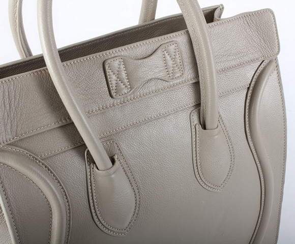 Celine Luggage Mini 33cm Tote Leather Bag - 98170 Light Khaki Calf Leather
