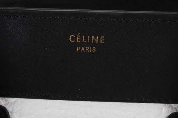 Celine Luggage Mini 30cm Boston Bag 98169 Black and White