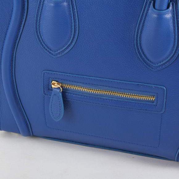 Celine Luggage Mini 30cm Boston Bag 98169 Blue Lambskin Leather