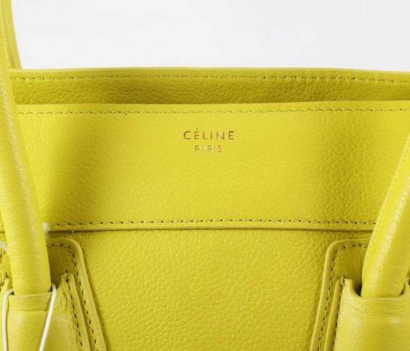 Celine Luggage Mini 30cm Boston Bag 98169 Yellow Lambskin Leather