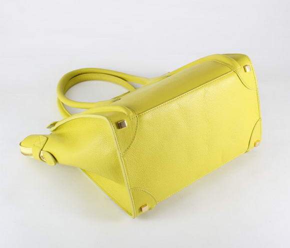 Celine Luggage Mini 30cm Boston Bag 98169 Yellow Lambskin Leather