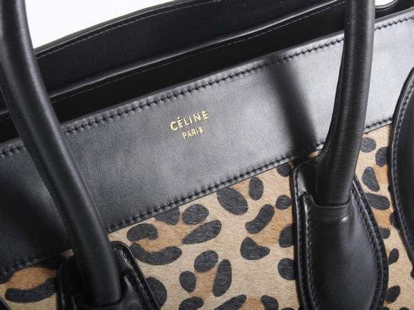 Celine Luggage Mini 30cm Boston Bag 98169 Apricot Leopard - Click Image to Close