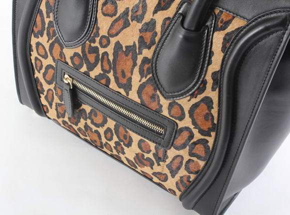 Celine Luggage Mini 30cm Boston Bag 98169 Leopard - Click Image to Close