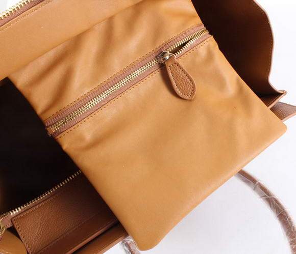 Celine Luggage Mini 30cm Boston Bag 98169 Light Coffee Calf Leather