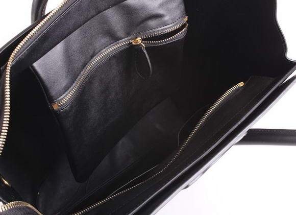Celine Luggage Mini 30cm Boston Bag 98169 Black Suede - Click Image to Close
