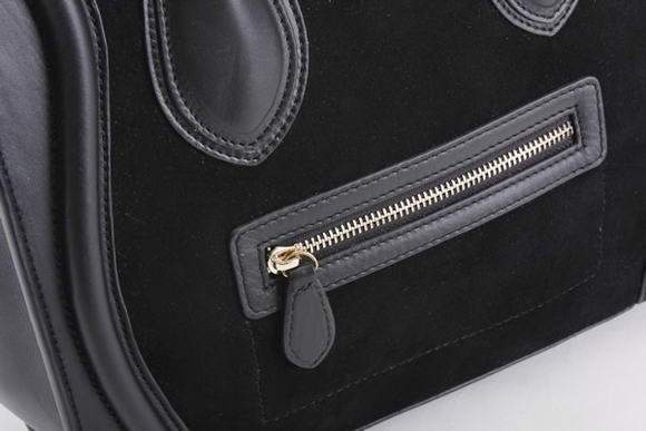 Celine Luggage Mini 30cm Boston Bag 98169 Black Suede