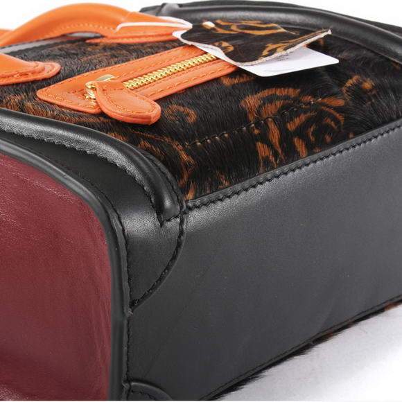 Celine Luggage Bag Nano 20cm - 98168 Bordeaux Horse Hair - Click Image to Close