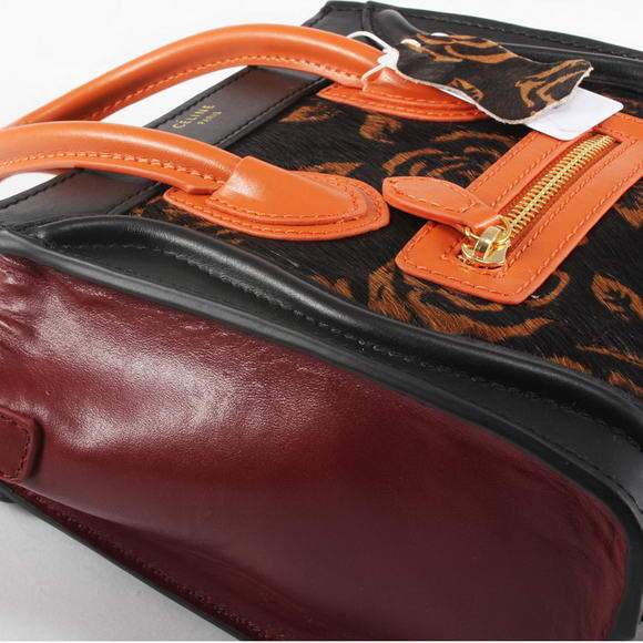Celine Luggage Bag Nano 20cm  - 98168 Bordeaux Horse Hair