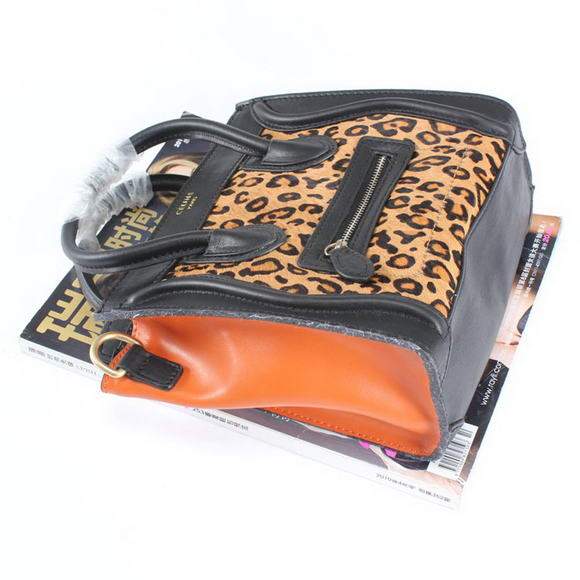 Celine Luggage Bag Nano 20cm  - 98168 Black Leopard Leather