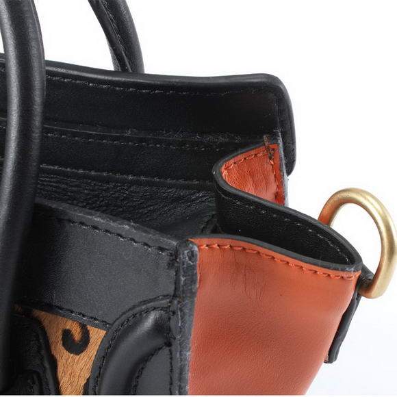 Celine Luggage Bag Nano 20cm - 98168 Black Leopard Leather - Click Image to Close