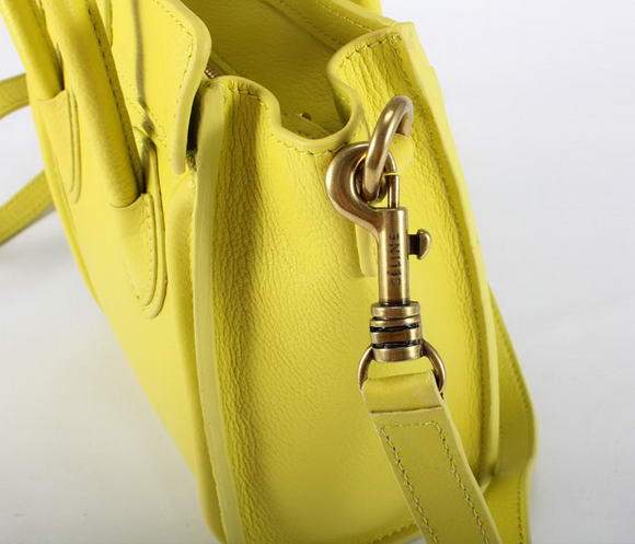 Celine Luggage Bag Nano 20cm - 98168 Yellow Calf Leather - Click Image to Close