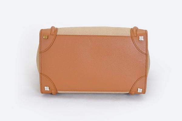 Celine Luggage Mini 33cm Tote Leather Bag - 98170 Apricot Suede - Click Image to Close