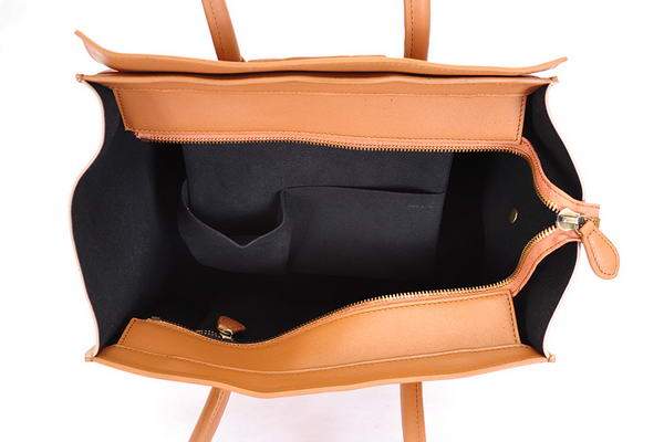 Celine Luggage Mini 33cm Tote Leather Bag - 98170 Apricot Suede