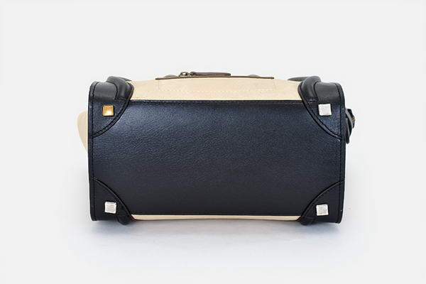 Celine Luggage Mini 33cm Tote Leather Bag - 98170 Black Suede - Click Image to Close
