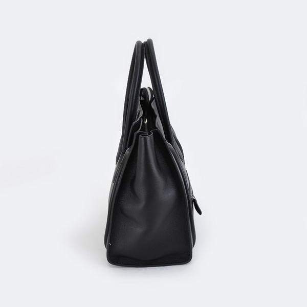 Celine Luggage Mini 33cm Tote Leather Bag - 98170 Black Calf Leather - Click Image to Close